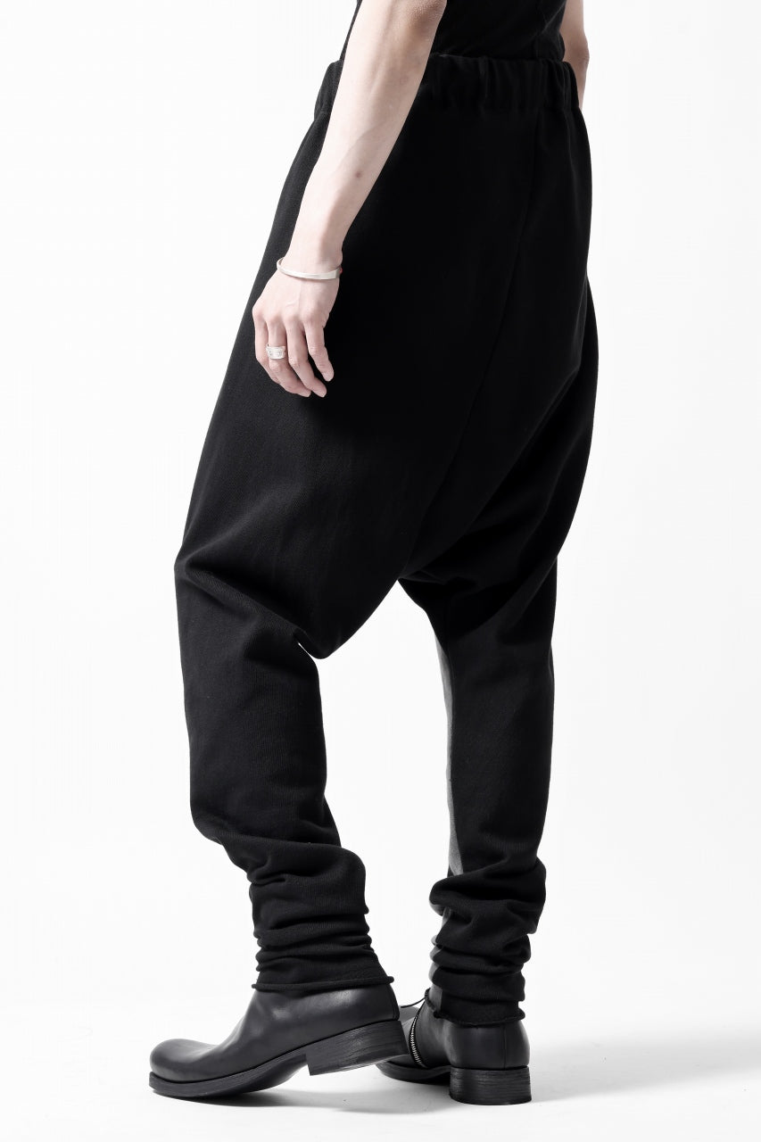Load image into Gallery viewer, m.a+ hand painted elastic waist low crotch 2 pocket pants / P571-HP/JM4 (BLACK)