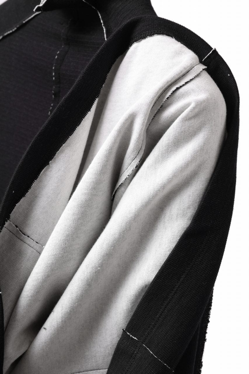 画像をギャラリービューアに読み込む, thom/krom BOTTLE NECK L/S TOPS / DOUBLE FACE JERSEY (BLACK / WHITE)