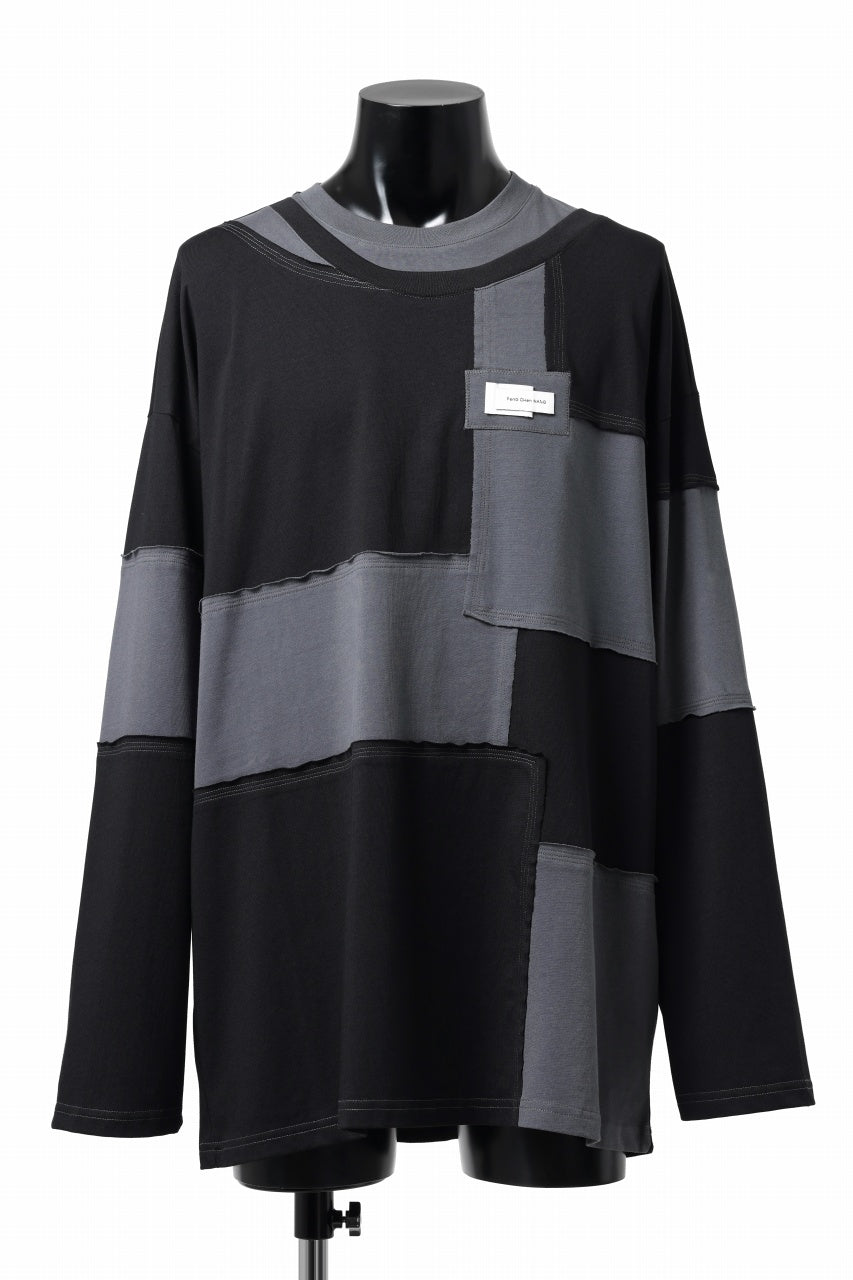 画像をギャラリービューアに読み込む, Feng Chen Wang PANELLED TOPS (BLACK/GREY)