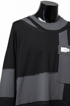 画像をギャラリービューアに読み込む, Feng Chen Wang PANELLED TOPS (BLACK/GREY)