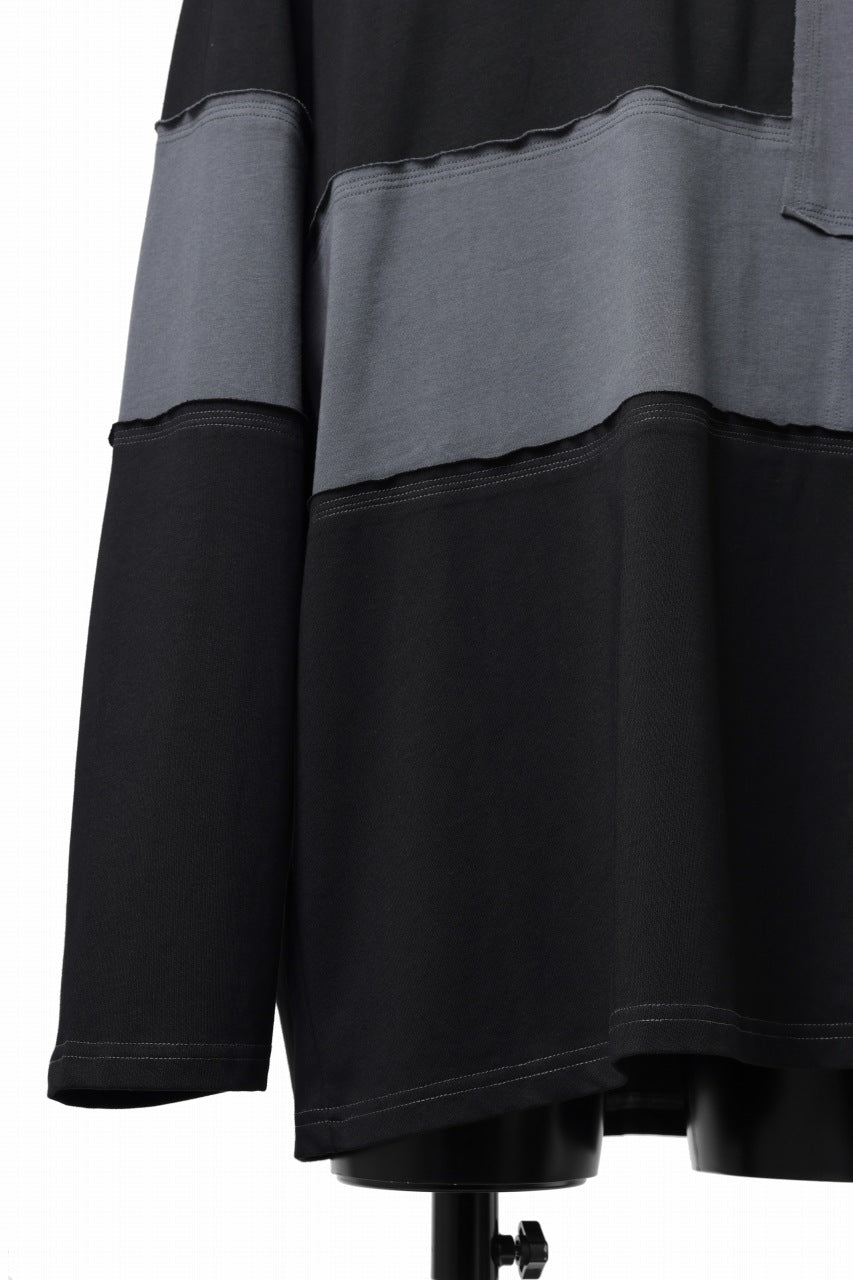 画像をギャラリービューアに読み込む, Feng Chen Wang PANELLED TOPS (BLACK/GREY)