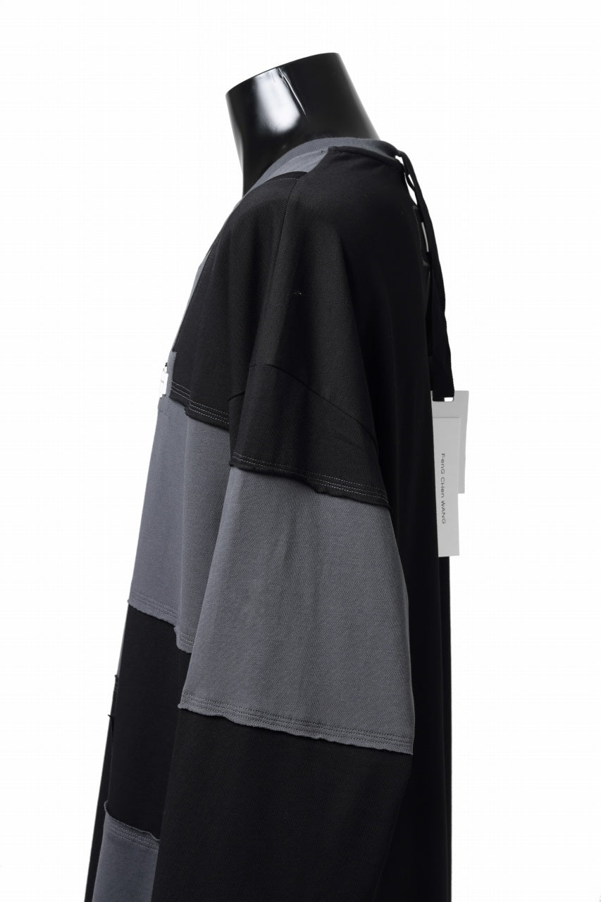 画像をギャラリービューアに読み込む, Feng Chen Wang PANELLED TOPS (BLACK/GREY)