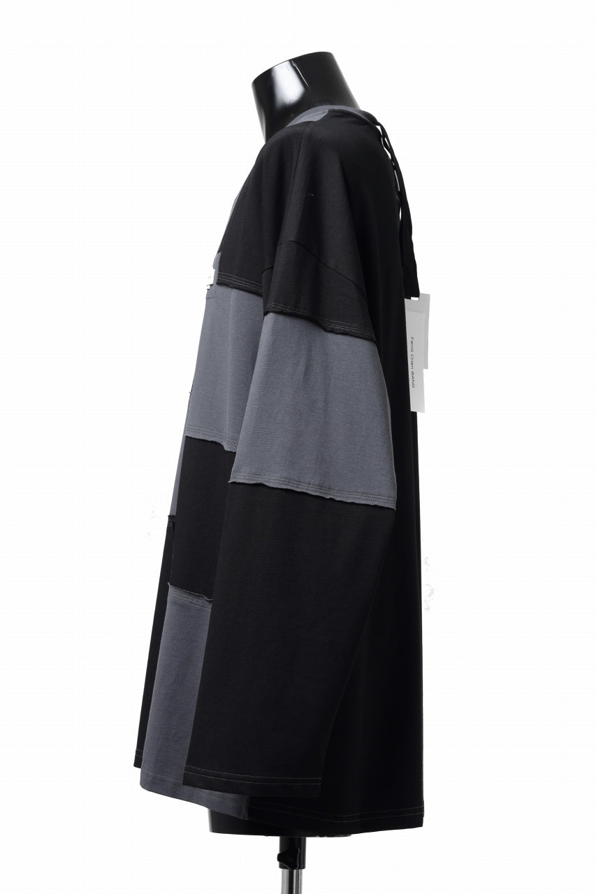 画像をギャラリービューアに読み込む, Feng Chen Wang PANELLED TOPS (BLACK/GREY)