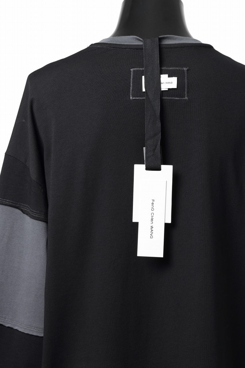 画像をギャラリービューアに読み込む, Feng Chen Wang PANELLED TOPS (BLACK/GREY)