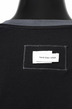 画像をギャラリービューアに読み込む, Feng Chen Wang PANELLED TOPS (BLACK/GREY)
