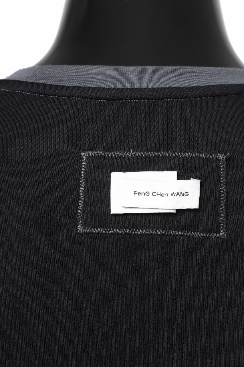 画像をギャラリービューアに読み込む, Feng Chen Wang PANELLED TOPS (BLACK/GREY)