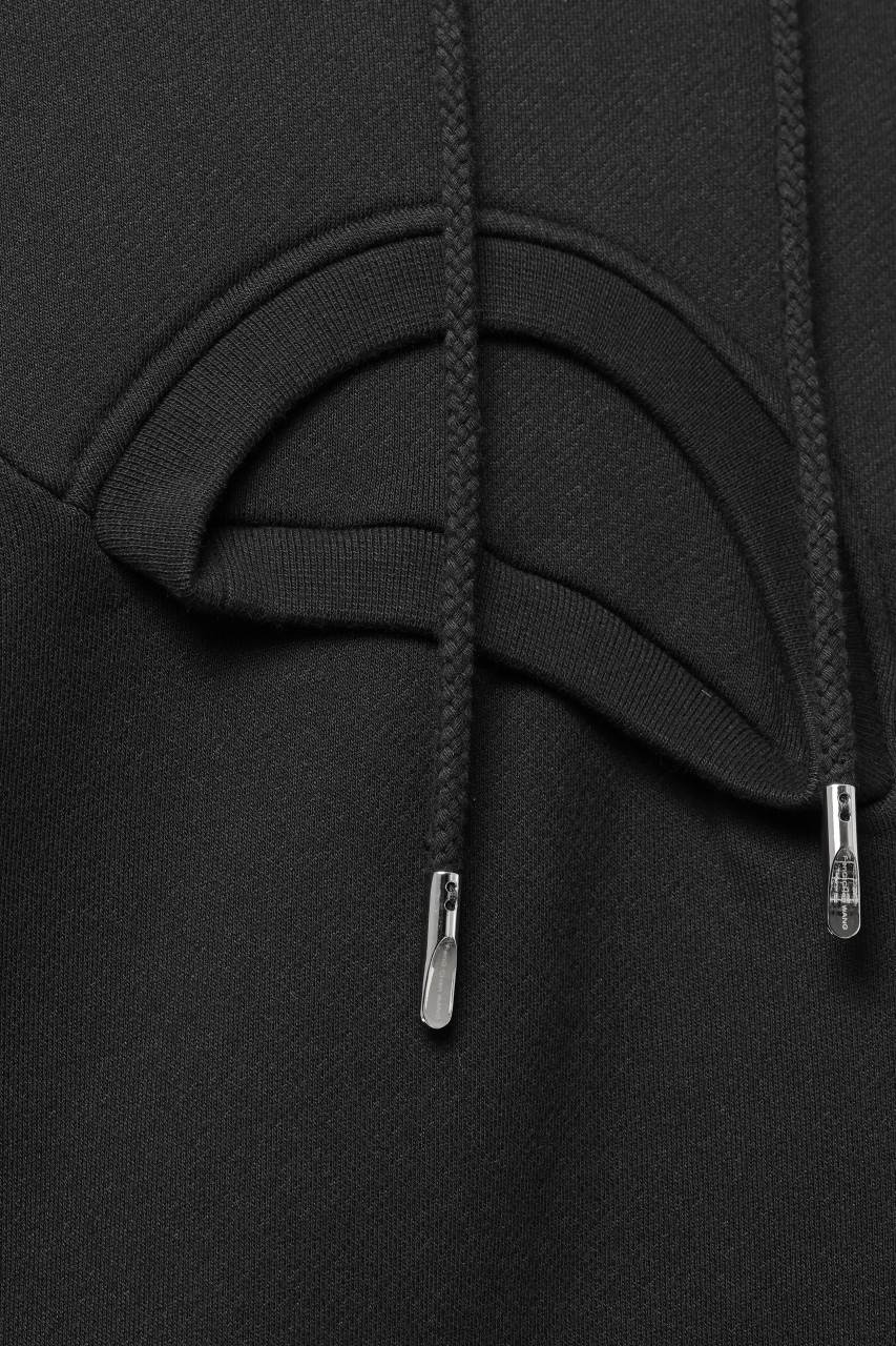 画像をギャラリービューアに読み込む, Feng Chen Wang 2 IN 1 HOODIE WITH FELTED BACKING (BLACK)