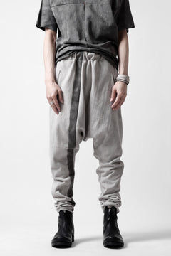 Load image into Gallery viewer, m.a+ hand painted elastic waist low crotch 2 pocket pants / P571-HP/JM4 (CARBON)