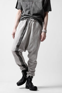 Load image into Gallery viewer, m.a+ hand painted elastic waist low crotch 2 pocket pants / P571-HP/JM4 (CARBON)