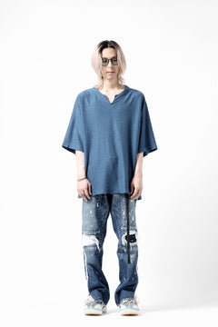Load image into Gallery viewer, CAPERTICA OVERSIZED ASYMMETRY TEE / LINEN HEAVY JERSEY (ANTIQUE BLACK)