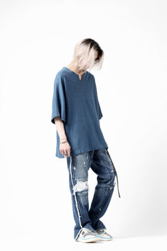 Load image into Gallery viewer, CAPERTICA OVERSIZED ASYMMETRY TEE / LINEN HEAVY JERSEY (ANTIQUE BLACK)