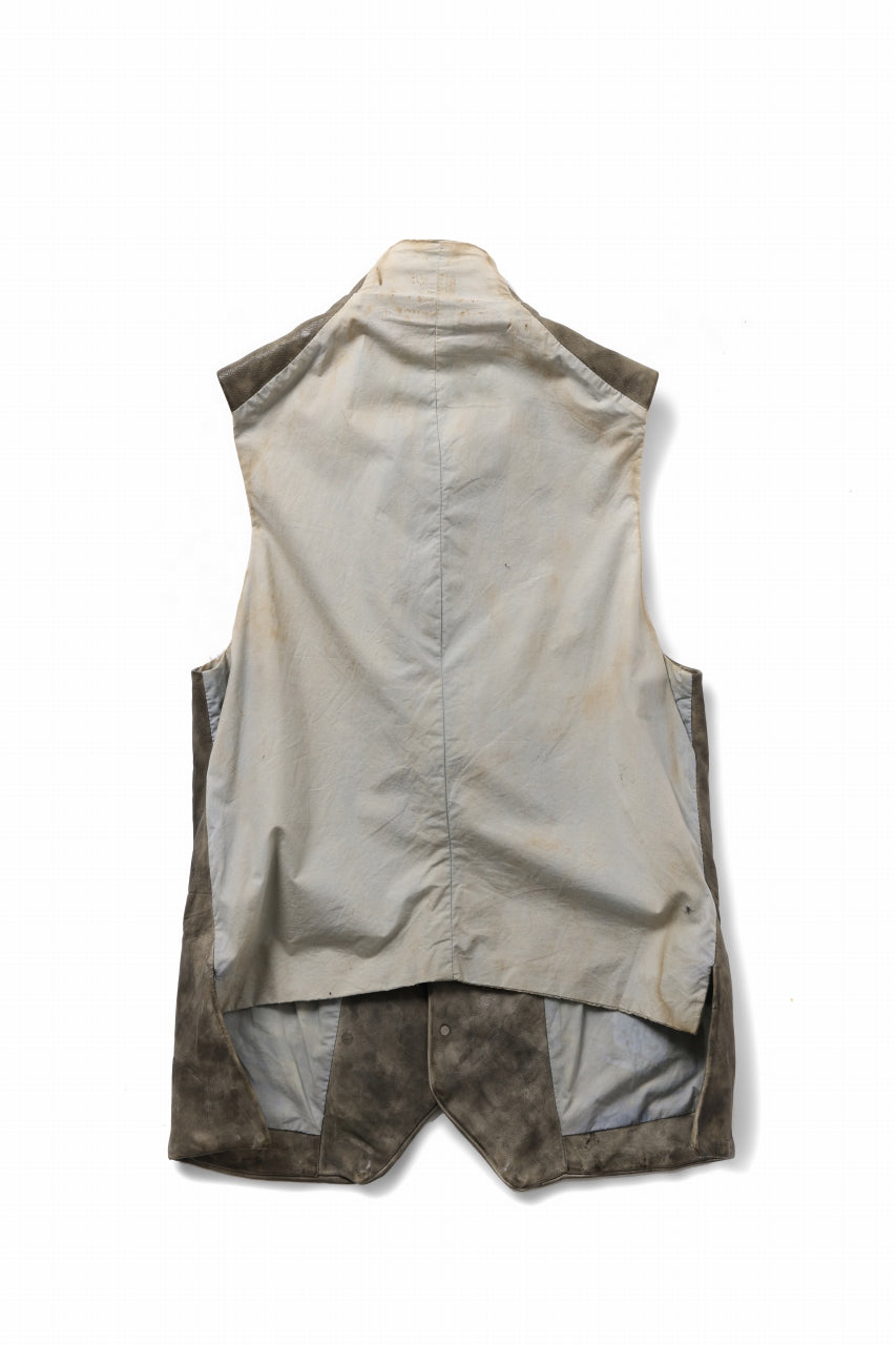 画像をギャラリービューアに読み込む, ierib Leather Vest / Hand Dyed Baby Calf (GREY)