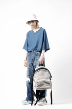 画像をギャラリービューアに読み込む, CAPERTICA KEY NECK TEE / LINEN HEAVY JERSEY (DEEP BLUE)