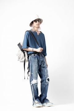 Load image into Gallery viewer, CAPERTICA OVERSIZED ASYMMETRY TEE / LINEN HEAVY JERSEY (ANTIQUE BLACK)