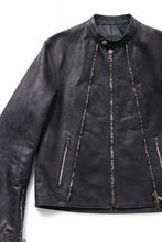 画像をギャラリービューアに読み込む, ierib Detachable Front Panel Jacket / Shiny Nubuck Horse (BLACK)