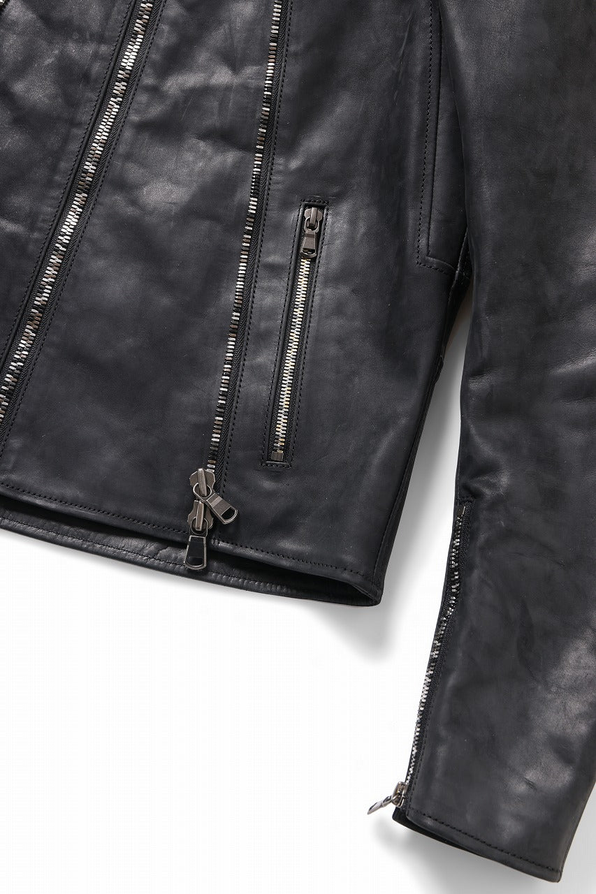 画像をギャラリービューアに読み込む, ierib Detachable Front Panel Jacket / Shiny Nubuck Horse (BLACK)