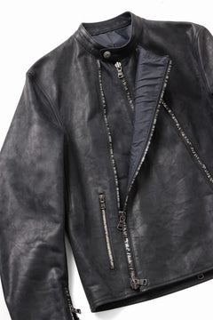 画像をギャラリービューアに読み込む, ierib Detachable Front Panel Jacket / Shiny Nubuck Horse (BLACK)