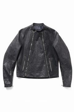 画像をギャラリービューアに読み込む, ierib Detachable Front Panel Jacket / Shiny Nubuck Horse (BLACK)
