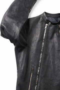 画像をギャラリービューアに読み込む, ierib Detachable Front Panel Jacket / Shiny Nubuck Horse (BLACK)