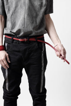 Load image into Gallery viewer, m.a+ double oval buckle thin belt / EL1B/GR3,0 (RUBY RED)