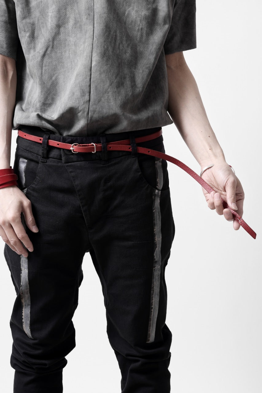 Load image into Gallery viewer, m.a+ double oval buckle thin belt / EL1B/GR3,0 (RUBY RED)