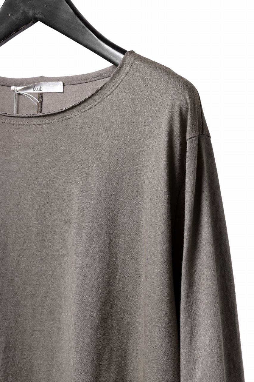 daub DYEING CENTRAL BACK SEAM L/S CUT & SEWN / C.JERSEY (TAUPE GREY)