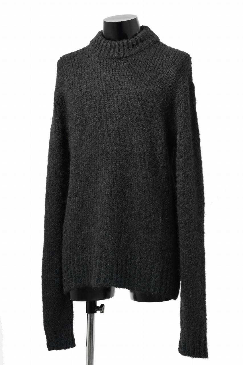 画像をギャラリービューアに読み込む, thom/krom MOCK NECK KNIT PULLOVER / ALPACA WOOL (BLACK)