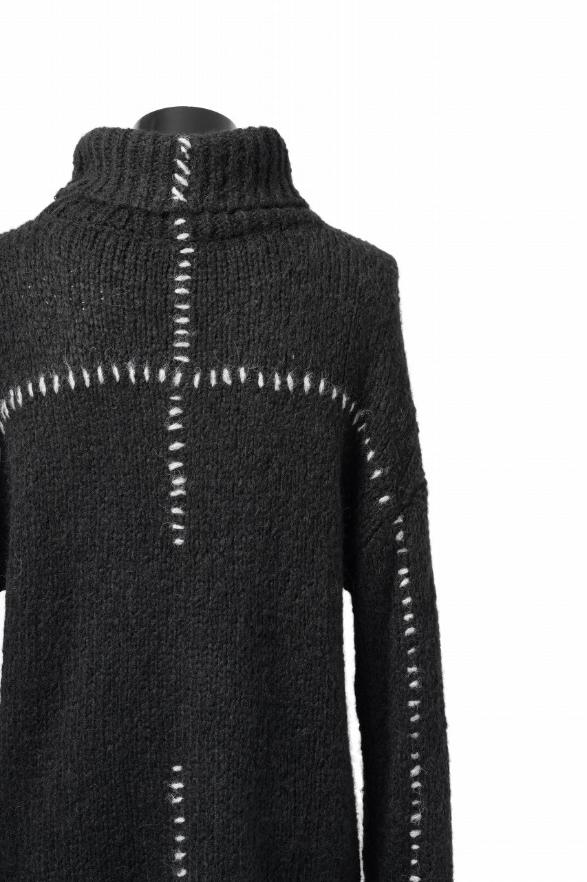 画像をギャラリービューアに読み込む, thom/krom HIGH COLLAR KNIT PULLOVER / ALPACA WOOL (BLACK)