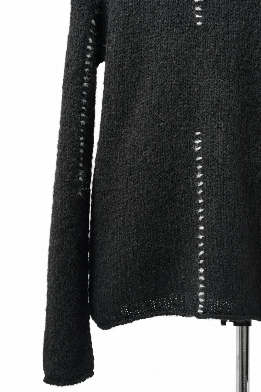 画像をギャラリービューアに読み込む, thom/krom HIGH COLLAR KNIT PULLOVER / ALPACA WOOL (BLACK)