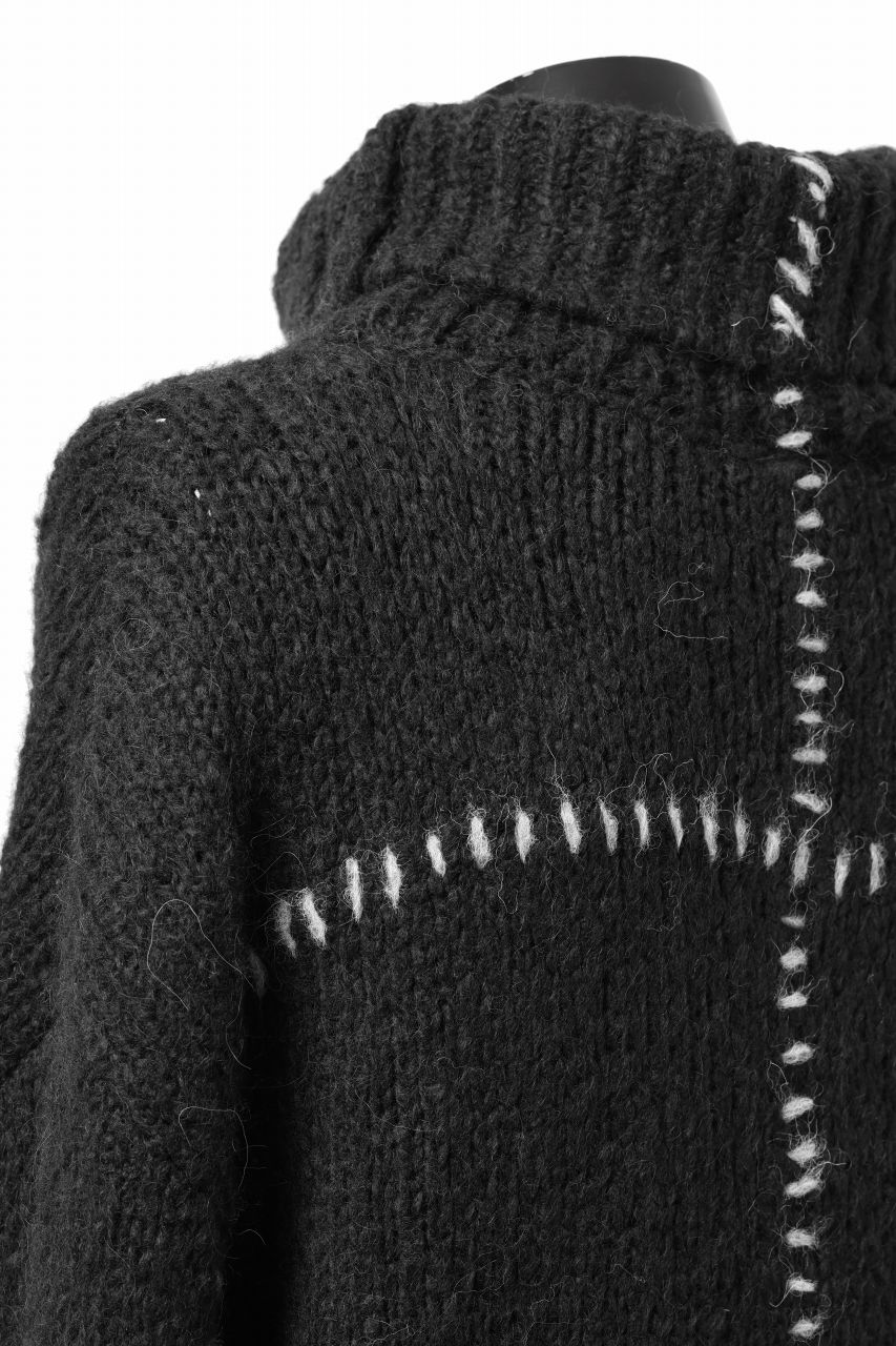 画像をギャラリービューアに読み込む, thom/krom HIGH COLLAR KNIT PULLOVER / ALPACA WOOL (BLACK)