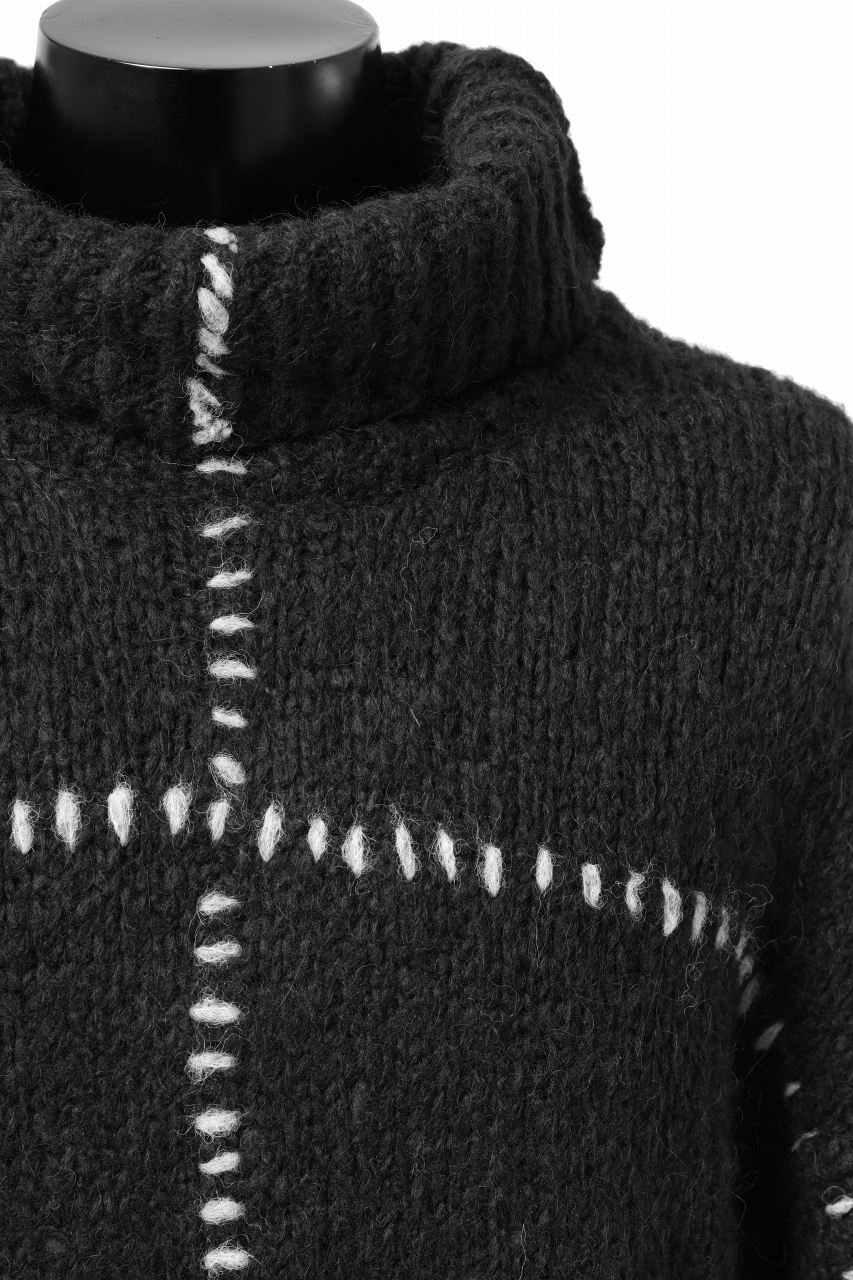 画像をギャラリービューアに読み込む, thom/krom HIGH COLLAR KNIT PULLOVER / ALPACA WOOL (BLACK)