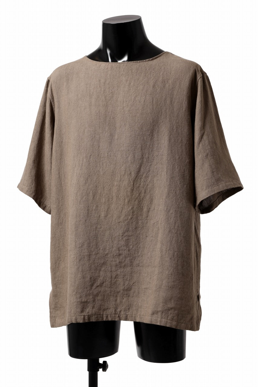 画像をギャラリービューアに読み込む, sus-sous sleeping shirts s/s / Belgium linen (MOCHA)