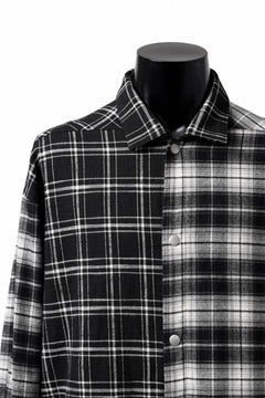 画像をギャラリービューアに読み込む, A.F ARTEFACT SNAPPED OVER SHIRT / SWITCHING CHECK (BLACK)