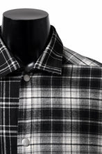画像をギャラリービューアに読み込む, A.F ARTEFACT SNAPPED OVER SHIRT / SWITCHING CHECK (BLACK)