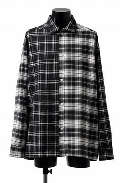 画像をギャラリービューアに読み込む, A.F ARTEFACT SNAPPED OVER SHIRT / SWITCHING CHECK (BLACK)