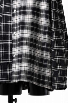 画像をギャラリービューアに読み込む, A.F ARTEFACT SNAPPED OVER SHIRT / SWITCHING CHECK (BLACK)