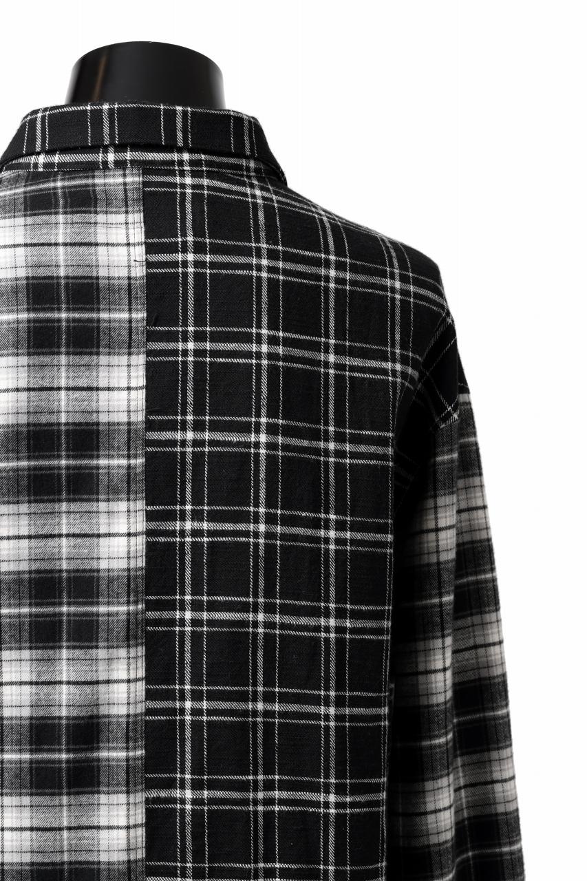 画像をギャラリービューアに読み込む, A.F ARTEFACT SNAPPED OVER SHIRT / SWITCHING CHECK (BLACK)