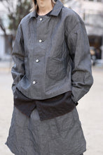画像をギャラリービューアに読み込む, KLASICA "SOLO WOOD" LOOSE FIT SHORT COVER ALL / 9.7oz COTTON x LINEN CHAMBRAY (GRAY DENIM)