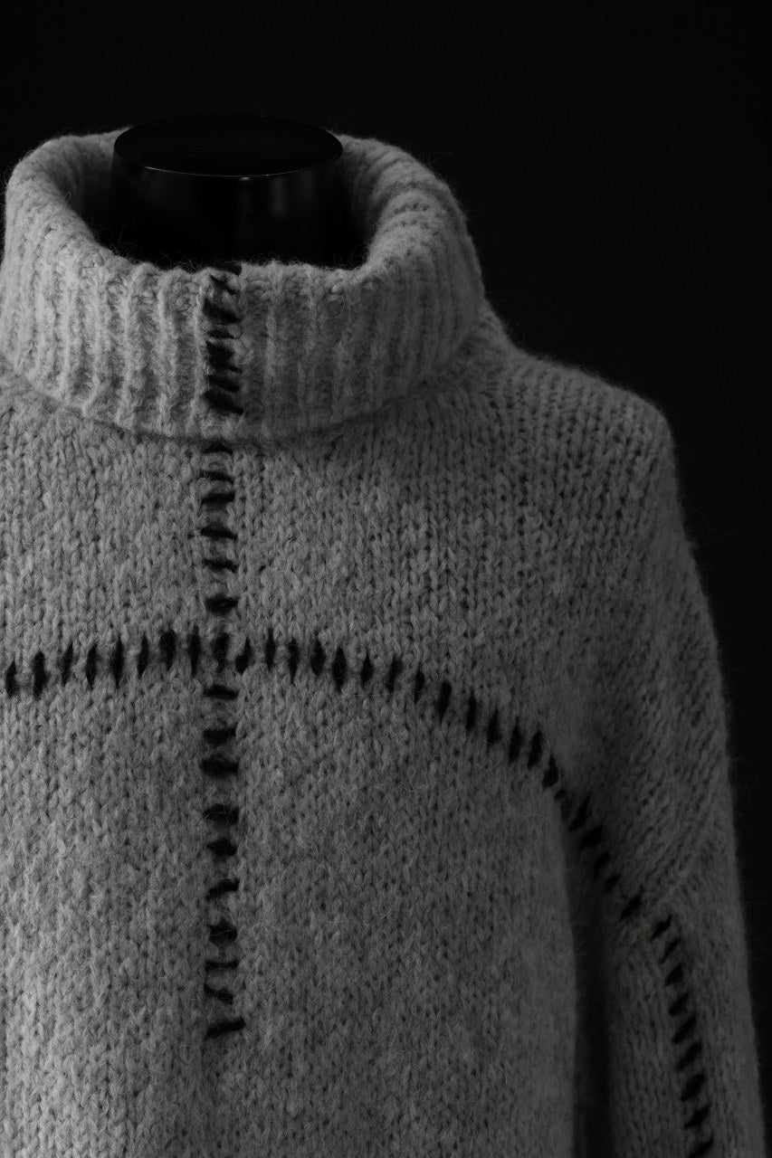 画像をギャラリービューアに読み込む, thom/krom HIGH COLLAR KNIT PULLOVER / ALPACA WOOL (LIGHT GREY)