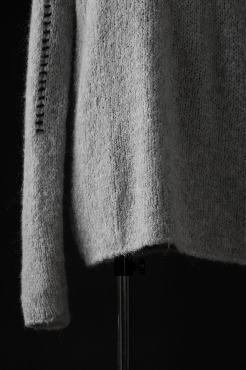 画像をギャラリービューアに読み込む, thom/krom HIGH COLLAR KNIT PULLOVER / ALPACA WOOL (LIGHT GREY)