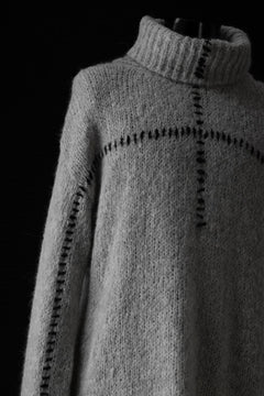 画像をギャラリービューアに読み込む, thom/krom HIGH COLLAR KNIT PULLOVER / ALPACA WOOL (LIGHT GREY)