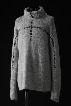 画像をギャラリービューアに読み込む, thom/krom HIGH COLLAR KNIT PULLOVER / ALPACA WOOL (LIGHT GREY)