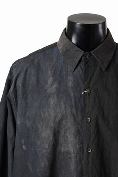 画像をギャラリービューアに読み込む, COLINA THE SHIRT / DARK DYED POPLIN (BLACK MIST)