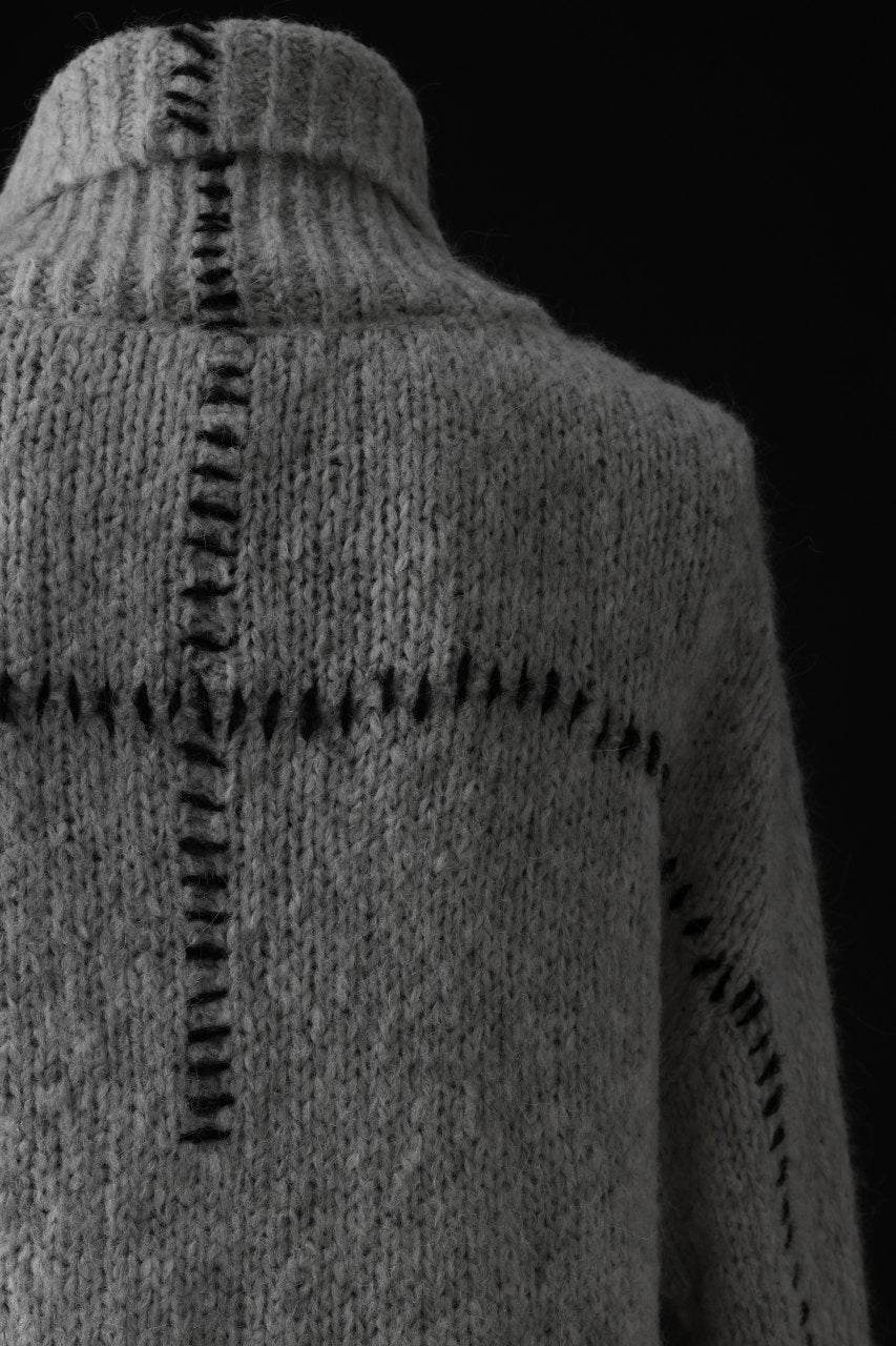 画像をギャラリービューアに読み込む, thom/krom HIGH COLLAR KNIT PULLOVER / ALPACA WOOL (LIGHT GREY)