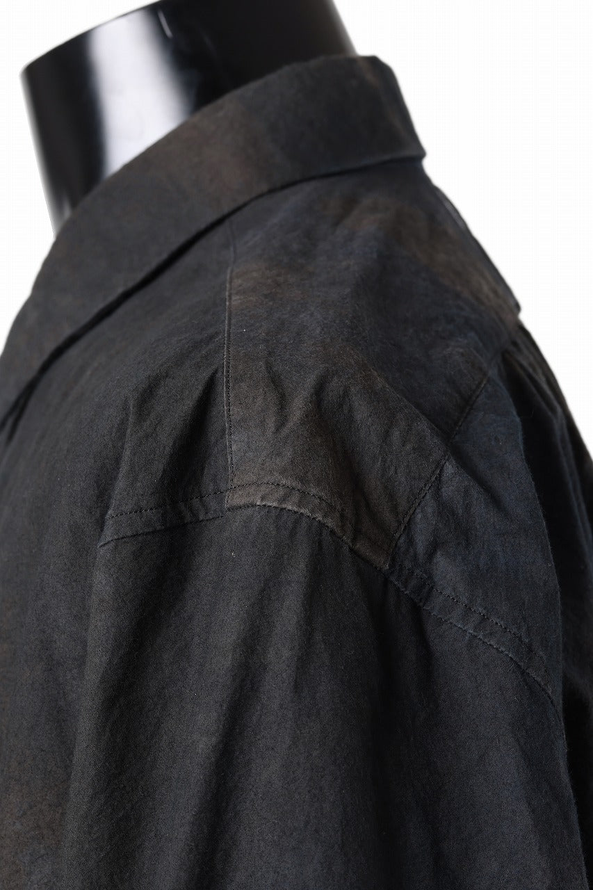 画像をギャラリービューアに読み込む, COLINA THE SHIRT / DARK DYED POPLIN (BLACK MIST)