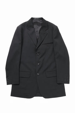 画像をギャラリービューアに読み込む, Y's for men RIGHT POCKET JACKET / WRINKLED WOOL GABARDINE (BLACK)