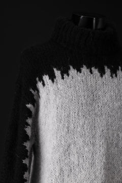 画像をギャラリービューアに読み込む, thom/krom MOCK NECK KNIT PULLOVER / ALPACA WOOL (BLACK x GREY)