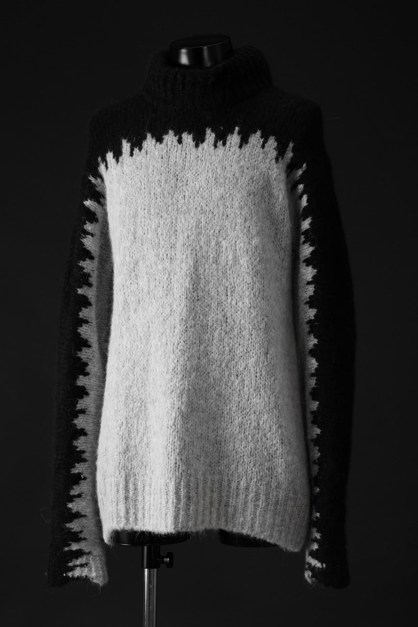 画像をギャラリービューアに読み込む, thom/krom MOCK NECK KNIT PULLOVER / ALPACA WOOL (BLACK x GREY)