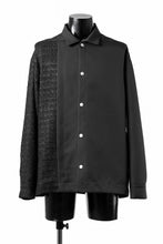 画像をギャラリービューアに読み込む, A.F ARTEFACT SNAPPED PANEL SWITCHING SHIRT / COMBI TWILL & TWEED (BLACK)