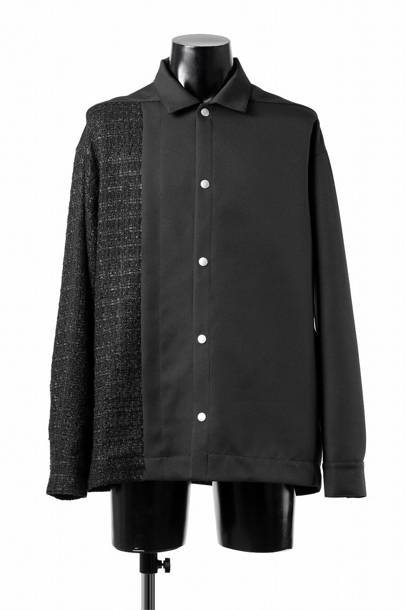 A.F ARTEFACT TWEED COVERALL SHIRT (BLACK x WHITE)の商品